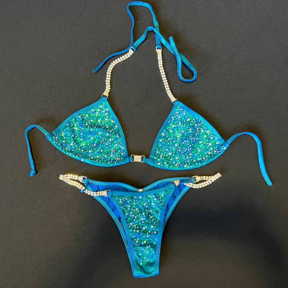 Custom fully stoned competition bikini